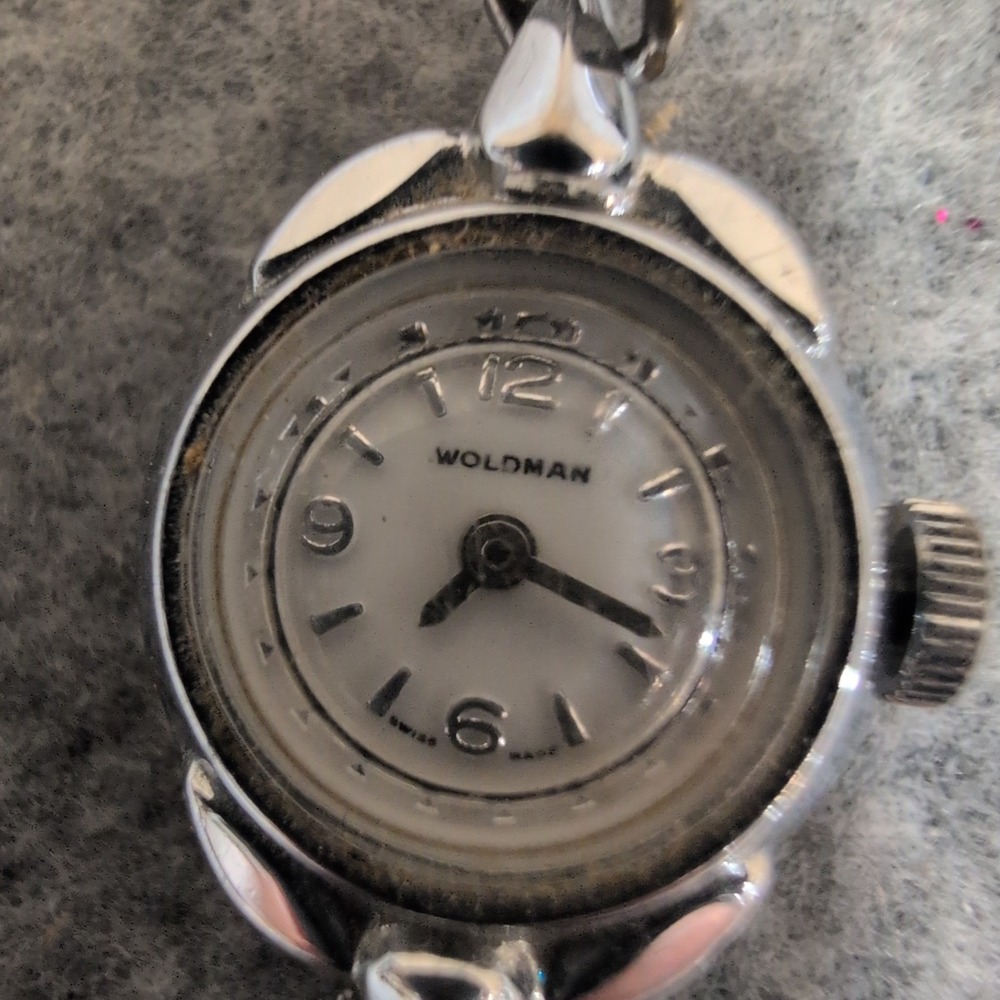Vintage Woldman Ladies Cocktail Watch Swiss Made Silver Tone Untested - Picture 1 of 4